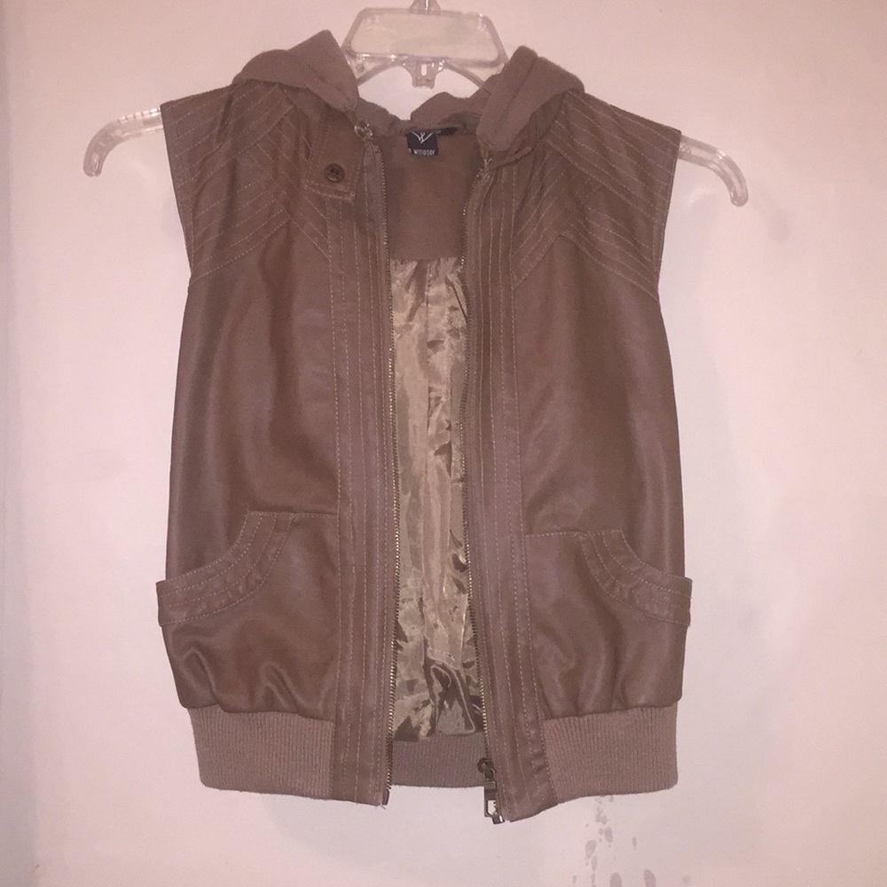 Tan, faux leather vest